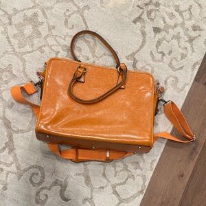 Kattee - Tan Leather Women's computer/work bag